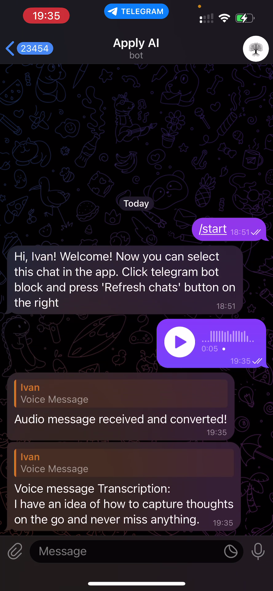 Voice to text